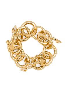 gold-tone brass polished finish signature Arrows motif chain bracelet spring-ring fastening Modern Bracelets With Gold-tone Hardware, Gold-tone Brass Bracelets With Gold Chain, Gold-tone Brass Bracelet With Gold Chain, Luxury Metal Jewelry With Gold-tone Hardware, Gold-tone Chain Metal Bracelets, Gold-tone Chain Link Jewelry With Hooks, Luxury Metal Bracelets With Gold-tone Hardware, Gold-tone Chain Link Brass Bracelets, Gold-tone Chain Metal Bracelet