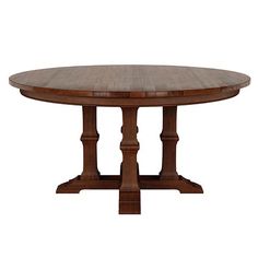 an oval wooden table with two pedestals on each side and one end at the base