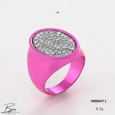 Bjux - Digital color rosy crytal party ring new cocktail ring Party Rings With Bling And Crystal Material, Party Rings With Bling Crystal, Party Crystal Bling Open Ring, Party Crystal Open Ring With Bling, Trendy Silver Crystal Party Ring, Party Rings With Bling, Party Crystal Ring With Bling, Pink Open Ring For Party, Crystal Open Ring For Party