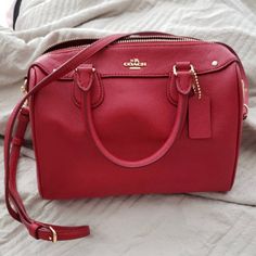 Red Coach Crossbody Bag With Top Handles And Crossbody Strap. Lightly Used Looks Almost Brand New Bags Coach, Coach Crossbody, Coach Crossbody Bag, Crossbody Strap, Coach Bags, Top Handle, Crossbody Bags, Crossbody Bag, Handles