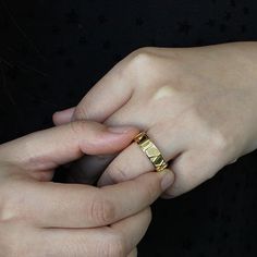 18K Gold Plated Roman Numeral Date Rings - to remember the date which regarding the meaning and significance to you ,engrave a day which is important. It may the day you of two first met ,the day you engagement or the day of your wedding. Keep that day on your finger now! Item specifics: Style Name Ring Width of Ring Band 0.65CM(0.26INCH) Thickness of Ring 1.8MM(0.72INCH) Material Sterling Silver Measurements Material 18k Gold Plated Silver Font: DELIVERY & SHIPPING Delivery Time= Processing Tim Gold Initial Promise Ring Tarnish Resistant, Formal Jewelry With Initials In Open Ring Shape, Dainty Gold Signet Ring For Promise, Gold Open Promise Ring, Gold Open Ring For Promise, Formal Jewelry With Initials Open Ring, Formal Jewelry With Initials On Open Ring, Gold Fine Jewelry Promise Ring, Elegant Gold Promise Couple Rings