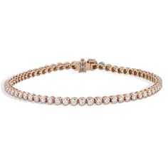 Semi-Bezel Diamond Pink Gold Tennis Bracelet Bracelets H&H Jewels Rose Gold Diamond Tennis Bracelet, Hand Set, Hand-set Diamond Tennis Bracelet In Rose Gold, Rose Gold Hand Set Diamond Tennis Bracelet, Hand Set Diamond Tennis Bracelet In Rose Gold, Bezel Set Diamond, Tennis Bracelet Diamond, Bespoke Jewellery, Bezel Diamond, Diamond Bracelets