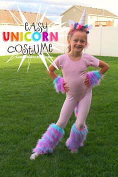 diy rainbow unicorn costume Diy Unicorn Horns, Girl Unicorn Costume, Diy Unicorn, Kid Friendly Halloween