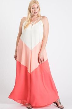 Maxi season is our favorite season! Kick it off with this cute piece. Featuring a detailed V-Neckline and moving down to a color block chevron skirt that keeps it flirty for a beach side brunch or a backyard party. Chevron Skirt, Beach Side, Chevron Dress, Colour Blocking, Backyard Party, Favorite Season, Dress Clothes For Women, Color Block, Light Pink