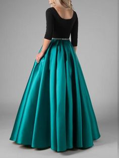 Maxi Dress Swing Daily Color-block Dress, Green / L Green Color Block Party Dress, Elegant Color Block Party Dress, Elegant Evening Color Block Dress, Elegant Color Block Evening Dress, Long Sleeve Color Block Party Dress, Color Block Long Sleeve Party Dress, Green Grad Dress, Lds Prom Dresses, Modest Prom Gowns