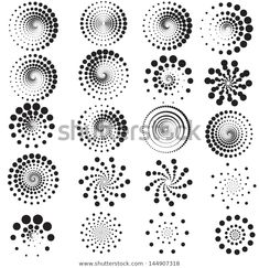 black and white circles with dots in them on a white background stock photo, royalty