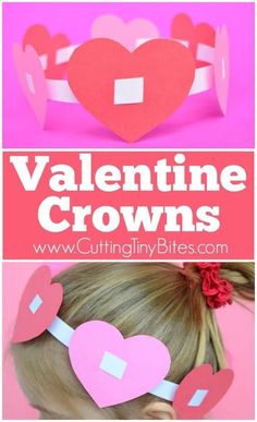 valentine's day crown made out of paper hearts and cut outs for the crowns