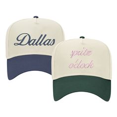 Add a touch of vintage cool to your look with our Custom Script Trucker Hat. This 5-panel cap features a slightly curved visor and a plastic snap closure for a comfortable fit. With custom script writing, this hat is perfect for adding a fun and unique touch to your outfit. Make a statement with this fun hat today! Details: - Cotton Blend Twill - 5-panel cap - Seamless Front Panel with Full Buckram - Slightly curved visor - One size fits most - Plastic snap closure - Note: green thread does not Vintage Trucker Hat, Fun Hat, Green Thread, Vintage Trucker Hats, Script Writing, Cool Hats, Vintage Stil, Trucker Cap, Caps Hats