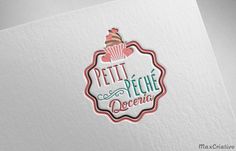 a white envelope with a cupcake sticker on the front and bottom, which reads petit peche decor