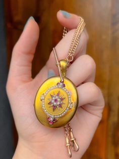 Superb 15k Ruby and Pearl Locket – Curio Incorporated Luxury Red Locket Jewelry, Rose Gold Locket Necklace For Formal Occasions, Heirloom Necklace With Detachable Pendant, Victorian Yellow Gold Pendant Locket Necklace, Antique Yellow Gold Jewelry With Detachable Pendant, Victorian Rose Gold Locket Jewelry, Victorian Oval Pendant Jewelry For Wedding, Gold Locket Necklace With 17 Jewels For Wedding, Heirloom Jewelry With Oval Jewels