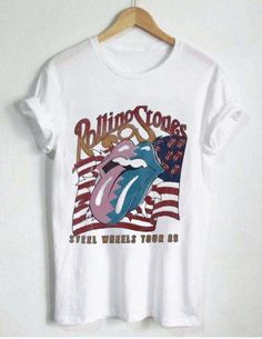 Rolling Stones Shirt, Celebrity Style Red Carpet, Dress Bohemian, Rolling Stone, Tshirt Outfits, Tee Outfit, Trending Tshirts, Direct To Garment Printer, Rolling Stones