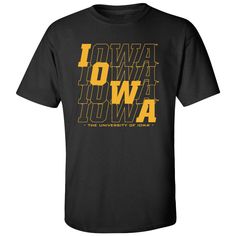 a black t - shirt with the words iowa on it