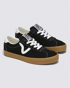 Sport Low Shoe in Marshmallow | Vans Vans Vintage, Cool Vans, Low Top Shoes, Black Gums, School Logo, Vintage Vans, Shoe Black, Heritage Fashion, Leather Accents