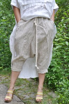 "Linen Pants, Harem Pants, Beige Pants ◾ Beige LINEN pants. Loose harem pants. Summer comfortable quality linen pants. Light blue pants of high-quality Eco linen! The pants are very comfy, Soft washed linen fabric. These pants are both sports and everyday. You can go to work with them, you can also wear them in the free days! They have a sporty elegant style. Loose fitting! The items are made of washed linen fabric! The procedure of making these items takes time and effort, cause the items are d Beige Trousers With Side Pockets, Khaki Summer Pants With Hip Pockets, Summer Khaki Pants With Hip Pockets, Beige Long Harem Pants With Pockets, Beige Trousers With Hip Pockets, Beige Harem Pants With Pockets, Loose Fit Beige Harem Pants With Pockets, Beige Baggy Long Pants, Baggy Beige Bottoms With Hip Pockets