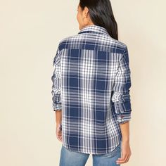 Like your favorite blanket, but you can wear it everyday Fall Shirt With Roll-up Sleeves For Casual Gatherings, Fall Casual Shirt With Roll-up Sleeves, Plaid Long Sleeve Tops For Casual Gatherings, Relaxed Fit Flannel Button-up Top, Relaxed Fit Long Sleeve Flannel Top, Casual Fall Tops With Roll-up Sleeves, Casual Plaid Top With Shirttail Hem, Flannel Button-up Tops For Casual Gatherings, Everyday Plaid Flannel Tops