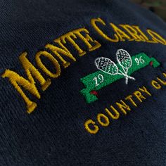 "*SIZES ARE UNISEX* -For women, I'd suggest your usual size for a regular fit (size up for a more relaxed fit). Men should size up for a more relaxed fit. *these sweatshirts are extra comfy when oversized 🏸 \"Monte Carlo Country Club\" with a tennis design embroidered in gold and dark green on a comfy vintage-style crewneck. This cute crewneck is inspired by brandy melville and vintage nike sweatshirts. Perfect for any occasion or gift for him or her. A sturdy and warm sweatshirt bound to keep Embroidered Sweater Vintage, Graphic Tess, Monte Carlo Tennis, Tennis Sweatshirt, Tennis Design, Jeans Patchwork, Country Clubs, Shiny Pants, Retro Mode