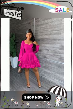 Fashion Sexy Square Neck Long Sleeve Ruffle Dress Fitted Long Sleeve Pink Ruffle Dress, Peplum Mini Dress With Ruffles For Night Out, Trendy Mini Dress With Ruffles For Party, Trendy Mini Dress With Ruffles For Date Night, Trendy Ruffled Mini Dress For Date Night, Trendy Ruffled Mini Dress For Party, Pink Flirty Ruffle Dress For Date Night, Flirty Stretch Mini Dress With Ruffles, Pink Ruffle Dress For Night Out