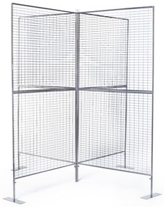 a large metal cage with four sections on each side and one section closed to the other