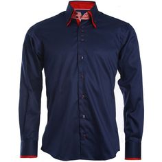 The long sleeve men's navy blue shirt with double button collar, striped lining at inner side of collar and single button cuffs. It is made of 100% cotton, hence providing a luxurious and smooth feel while you are enjoying your time. AvailabilityIt is Made to Order Shirt. It takes 7-10 working days to deliver to you.Fabric Care:Machine WashableDo not tumble dry and bleach.Wash in cold waterDo not tumble dry.Iron your shirt at medium setting. Navy Cotton Dress Shirt For Business, Navy Collared Slim Fit Shirt, Navy Slim Fit Collared Shirt, Blue Long Sleeve Dress Shirt With Striped Collar, Semi-formal Shirt With Striped Collar, Semi-formal Long Sleeve Shirt With Striped Collar, Semi-formal Long-sleeved Shirt With Striped Collar, Business Long Sleeve Dress Shirt With Striped Collar, Business Dress Shirt With Striped Collar