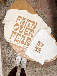 Faith Over Fear Graphic Tee Screen Print Graphic Tshirt Christian Apparel Christian Tshirt Graphic Christian Tee - Etsy Christian Tshirt Design Ideas Aesthetic, Print Clothes Design, Tshirt Front Design, Cute Tee Shirt Designs, One Color Tshirt Designs, Etsy Tshirts Design, Tshirt Promotion Ideas, Faith Based Apparel, Cute Christian T Shirts