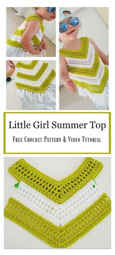 Amigurumi Baba, Gilet Crochet, Crochet Toddler, Girls Summer Tops, Crochet Tops Free Patterns, Crochet Kids, Trendy Sewing, Crochet Baby Girl, Crochet Summer Tops