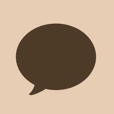 a brown speech bubble on a beige background