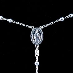 Sterling Silver Rosary Necklace (L) - Jewelry - Bethlehem Handicrafts Silver Rosary, Always Watching, Star Of Bethlehem, First Communion Gifts, The Holy Land, Communion Gifts, Rosary Necklace, Holy Mary, The Holy Spirit