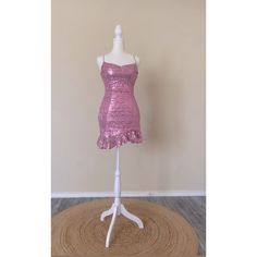 D208-Pink 95% Polyester, 5% Spandex Care Instructions Hand Wash Only Closure Type Zipper About This Item This Sparkly Sequin Tight Homecoming Dress For Teens; Has Adjustable Spaghetti Straps,Lace Up Back And Backless,Glitter Sequin Cocktail Party Dress With Ruffle Hem, Cowl Neck Formal Party Gown. This Short Prom Gown Is A Classic&Glitter Mini Dress, Perfect For Many Special Occassions. Dress For Teens, Tight Homecoming Dress, Homecoming Dresses For Teens, Dress With Ruffle Hem, Glitter Mini Dress, Glitter Shorts, Party Gown, Short Prom, Cocktail Party Dress