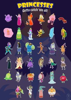 an image of some cartoon characters on a dark background