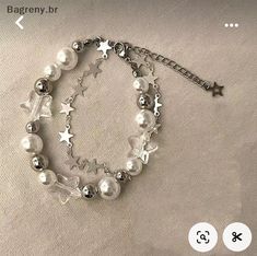 Aesthetic Bracelet, Bracelets Pearl, Gelang Manik-manik, Silver Beaded Bracelet, Bracelets Design, Bracelet Pearl, Pola Gelang, Gelang Manik