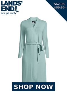 Elevate every evening with this ultra-plush robe. It's so comfortable, you'll want to stay snuggled in all night long . Features a smartly designed attached belt to keep you securely wrapped. It also has pockets for added convenience. Plush Robe, Sleepwear Robe, Lands End, Cashmere, Clothes For Women, Clothes