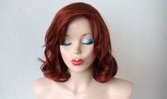 Summer Special // Copper red hair wig. Black Widow by kekeshop Red Hair Wig, Ash Gray Hair Color, Auburn Wig, Auburn Red Hair, Warm Hair Color, Copper Red Hair, Hope Diamond, Black Widow Cosplay, Wig Black