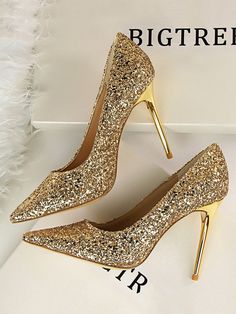 Sku CY-!128955 Material PU , Rubber Feature Pointed-Toe , Shallow Cut , Sequinned Occasion Banquet , Casual , Party Seasons Spring , Summer , Autumn , Winter Type Pumps Heels Height Super High (8cm-up) Color RED,GOLD,BLUE,GRAY,WHITE,BLACK,SILVER,CHAMPAGNE Size US 6 | EU 36 2/3 | UK 4 | CN 36,US 6.5-7 | EU 37 1/3 | UK 4.5 | CN 37,US 7.5 | EU 38 | UK 5| CN 38,US 8 | EU 38 2/3 | UK 5.5 | CN 39,US 8.5 | EU 39 1/3 | UK 6 | CN 40,US 9-9.5 | EU 40 | UK 6.5 | CN 41,US 10 | EU 40 2/3 | UK 7 | CN 42,US 10 Female Shoes Heels, Silver High Heel Shoes, Women Wedding Shoes, Gold Wedding Shoes, Silver High Heels, Basic Heels, Glitter Pumps, Women Heels, Gold Pumps