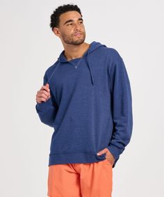 You can never have too many hoodies, but this one will quickly become the MVP (Most Valuable Pullover). The softness of French terry with a self-fabric hood feels warm and comfortable, while the V-notch at the neck and self-fabric drawcords just look cool. The ribbed cuffs and waistband mean your new favorite hoodie will hold its shape over time. 70% cotton / 30% poly 8.3oz French terry self-fabric hood, drawcords and v-notch at center front 2x2 rib cuffs and bottom band BXC woven logo label at French Terry Hoodie, Polo Tees, Logo Label, Flannel Blanket, Look Cool, Short Pants, Long Tops, Short Tops, French Terry