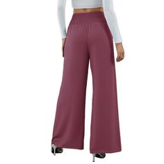 Purple Button Detail High Waist Wide Leg Pants Non-stretch High Waist Wide Leg Pants With Button Closure, Non-stretch High-waist Wide Leg Pants With Buttons, Non-stretch Wide-leg Bottoms With Buttons, Non-stretch Wide-leg Pants With Buttons, Solid Wide Leg Pants With Button Closure For Fall, Baggy Bottoms With Button Closure, Buttoned Bottoms For Fall, Fall Solid Wide Leg Pants With Buttons, Chic Pants With Buttons