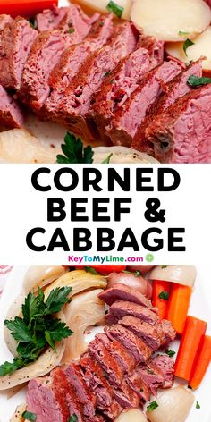 corned beef and cabbage on a plate with carrots