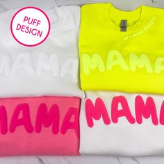 & HOW TO ORDER - Please choose size and color from drop down menu  Write your kids names  (heart automatically added) and  vinyl color to personalization box. Puff Vinyl Options : WHITE   - BLACK - RED - NEON PINK - NEON YELLOW - NEON ORANGE - NEON GREEN &SIZE * Please check size chart before order * Our apparels are unisex * Sweatshirts and Hoodies Sizing runs true * Please check reviews and size chart. & SWEATSHIRTS 50% cotton, 50% polyester &CARE Just wash inside out warm and no iron on decor White Sweatshirt With Name Print For Birthday, White Letter Print Sweatshirt For Birthday, Cute Customizable White Sweatshirt, Cute White Customizable Sweatshirt, White Sweatshirt For Mother's Day, Family Matching Custom Text White Sweatshirt, Cute White Sweatshirt For Mother's Day, Family Matching White Sweatshirt With Custom Text, Puff Vinyl