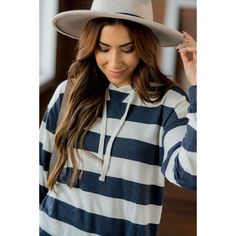 Stripes are a classic pattern that will never go out of style! This hoodie is so simple yet so chic, we can't get enough of it! Pair with jeans for a casual look or layer with a vest for a stylish outfit! 95% Rayon, 5% Spandex Hand Wash Cold. Do Not Tumble Dry. Dry Flat. Do Not Wring. Do Not Bleach Casual Everyday Hoodie Top, Striped Hooded Tops For Fall, Casual Striped Hoodie With Drawstring Hood, Casual Striped Winter Hoodie, Casual Striped Hooded Top, Hooded Tops For Everyday Spring Wear, Hooded Top For Everyday Spring Wear, Spring Everyday Tops With Drawstring Hood, Trendy Everyday Tops With Drawstring Hood