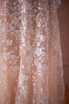 Designer Beaded Flower Bridal Lace Fabric for Boho Dresses Boho Wedding Dresses, Bridal Lace Fabric, Boho Dresses, Light Ivory, Cream Flowers, Soft Tulle, Boho Designs, Drip Dry, Dresses Formal