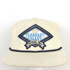 Vintage 80's 90's Pleasant Valley Potato Patch Cap K-Products Corduroy Made In USA Rope Trucker Farming Feed Seed Strap Back Baseball Dad Hat BUY IT NOW! Please feel free to ask any questions you have about this item, I am here to make sure you are happy with your purchase. #HAT78 80s Hats, Soft Boy Outfits, Mens Accessories Vintage, 90s Hats, Style Bundle, Vintage Baseball Caps, Vintage Cap, 자수 디자인, Mens Wear