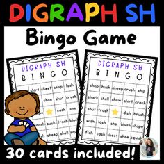 Do you need an engaging activity to help your first grade students review the consonant digraph sh ? This product includes a BINGO Games (with 30 cards for 30 different players!) This review game will help your students practice reading sh words, sounding out sh words, spelling sh words and more in an engaging, differentiated and fun way!This printable, no prep, hands-on game includes a Bingo Games which will help your students improve and review their reading fluency, phonics skills, and spelling with /sh/ words. It is perfect for whole group instruction, small group instruction, centers, fun Friday activities and more. It is also a great activity to send home with students so they can practice these skills at home with family members.It can be used in your classroom, online for digital l Friday Activities, Ch Words, Consonant Digraphs, Practice Reading, Fun Friday, Phonics Games, Small Group Instruction, Reading Fluency, Review Games