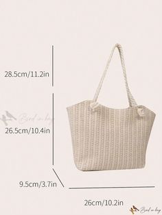 Bird in Bag - Womens Large Capacity Minimalist Solid Color Summer Straw Bag: Stylish Travel Tote with Boho Beach Vibes, Convenient Shoulder Bag for Casual All-Match Looks, Lightweight Woven Satchel Ideal for Daily Commuting, Perfect Birthday Gift and Chic Shopping Companion Festival Inspiration, Khaki Fashion, Perfect Birthday Gift, Canvas Handbags, Tote Bag Pattern, Travel Tote, Beach Vibes, Boho Beach, Shoulder Tote Bag