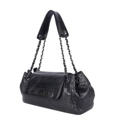 Authentic, pre-loved vintage Chanel black classic CC front flap shoulder bag. Black was Coco's happiest color and it's displayed in every Chanel collection. Features lambskin black leather, this Chanel shoulder bag has a CC silver logo zipper pull, front flap magnetic snap closure, large interior with 1 zipper pocket, silver hardware with cinch straps, and shoulder guard. Strap drop: 11" with shoulder guards Authenticity hologram sticker read: 10509358 Made in Italy 2005-2006 Evening Flap Bag With Soft Leather And Double Flap, Soft Leather Double Flap Evening Bag, Luxury Double Flap Evening Bag In Soft Leather, Leather Flap Bag With Dust Bag, Designer Shoulder Bag With Cc Turnlock Closure For Everyday, Luxury Soft Leather Shoulder Bag With Flap, Vintage Black Bag With Cc Turnlock Closure, Black Double Flap Shoulder Bag For Everyday Use, Timeless Black Flap Shoulder Bag