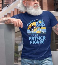 Introducing the ultimate tribute to fatherhood – the “It’s Not A Dad Bod It’s A Father Figure” Bluey T-Shirt! Designed for those who embrace their dad status with pride, this shirt is a perfect blend of style, humor, and comfort. Whether you’re a Bluey fan, a dad joke enthusiast, or simply looking for a unique gift for Father’s Day, this shirt is a must-have addition to your wardrobe. Our Bluey Bandit Shirt features a vibrant blue color that effortlessly Bluey Mum Shirt, Bluey Fathers Day, Bluey Bandit, Bluey Shirt, Funny Dad Shirts, Dad Bod, Father Figure, Fathers Day Shirts, Dad Humor