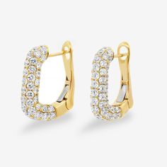 Our top favorites -unique hoops feature a French micro pave' setting that catches the light and will be your number one go to earring. Perfect for any occasion, whether it's a night out or just your daily hustle. Your jewelry collection won't be complete without them! Natural Diamonds: 2.15ctw 18K White or Yellow Gold Length: 1/2 Inch Pave Setting, Micro Pave, Huggies Earrings, Number One, Natural Diamonds, Jewelry Collection, Night Out, Diamonds, Yellow Gold