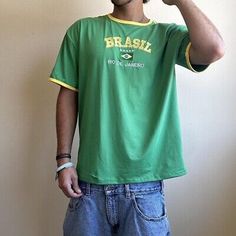 Y2k vintage Brasil Jersey  t-shirt, Size Large  | eBay Brazil Shirt, Jersey T Shirt, Y2k Vintage, Mens Accessories, Mens Shirts, Mens Outfits, T Shirt, Clothes