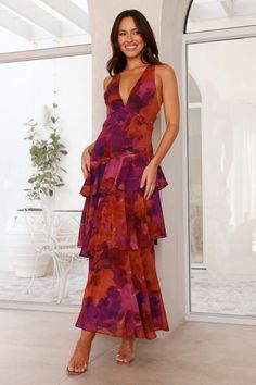 Nightfall Seduction Maxi Dress Purple Champagne Bridesmaid Dresses, Frill Skirt, Ruffle Design, Casual Day Outfits, Wedding Attire Guest, Classy Dress Outfits, Online Fashion Boutique, Dress Purple, Pink Mini Dresses