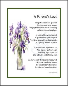 a poem about love with purple flowers in a vase