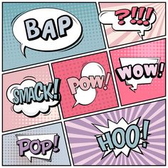 comic speech bubbles with pop art