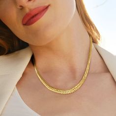 Ross-Simons - Italian 18kt Yellow Gold Graduated Cuban-Link Necklace. 20". This 18kt yellow gold Cuban-link necklace is the epitome of sleek, polished style. A subtle graduation takes place from 1/8" to 1/4" towards the center of the neck. Made in Italy. Lobster clasp, 18kt yellow gold Cuban-link necklace. Elegant Gold-plated Herringbone Necklace With Box Chain, Elegant Gold Plated Herringbone Necklace With Box Chain, Formal Polished Snake Chain Necklace, Classic Herringbone Necklace With Box Chain For Formal Occasions, Polished Snake Chain Necklace For Formal Occasions, Elegant Gold Herringbone Necklace With Curb Chain, Formal Yellow Gold Necklace With Polished Finish, Elegant Gold Herringbone Necklace For Formal Occasions, Luxury Yellow Gold Herringbone Necklace With Gold Chain